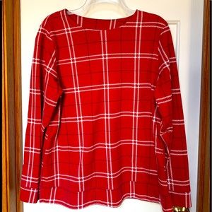 Red plaid sweater shirt
